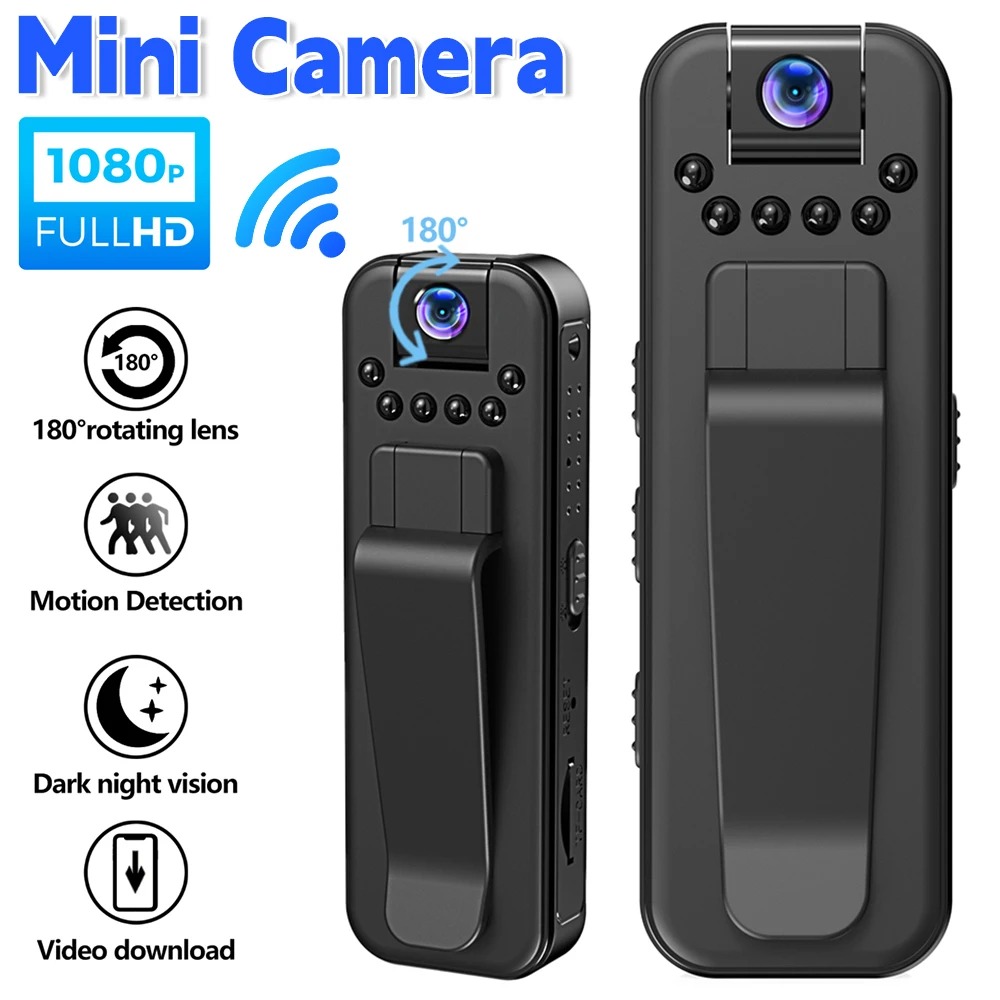 Mini Cámara Corporal (Bodycam) 1080P con Lente Rotatoria y Wi-Fi