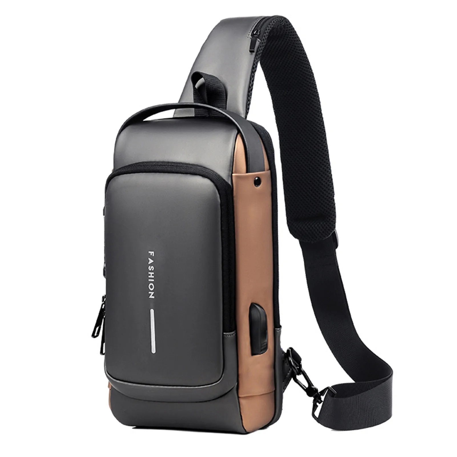 Bolso de Pecho Antirrobo Impermeable con Puerto USB y Bloqueo de Seguridad