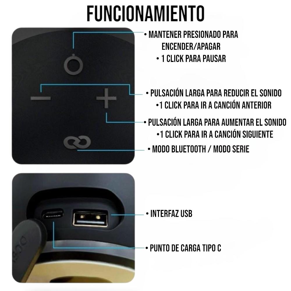 Parlante Bluetooth Portátil "Alaxe" - Diseño Esférico Compacto con Carga USB-C - Imagen 2