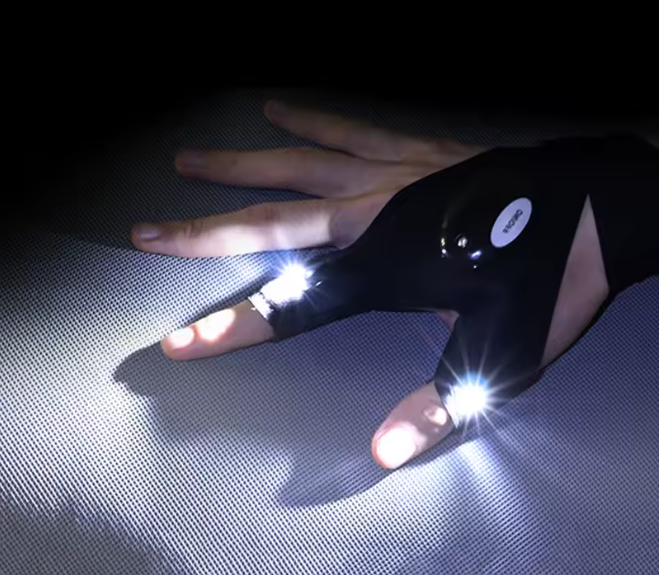Guantes con Linterna LED "Manos Libres" - Herramienta de Precisión para Mecánica, Pesca y Reparaciones (Par) - Imagen 3