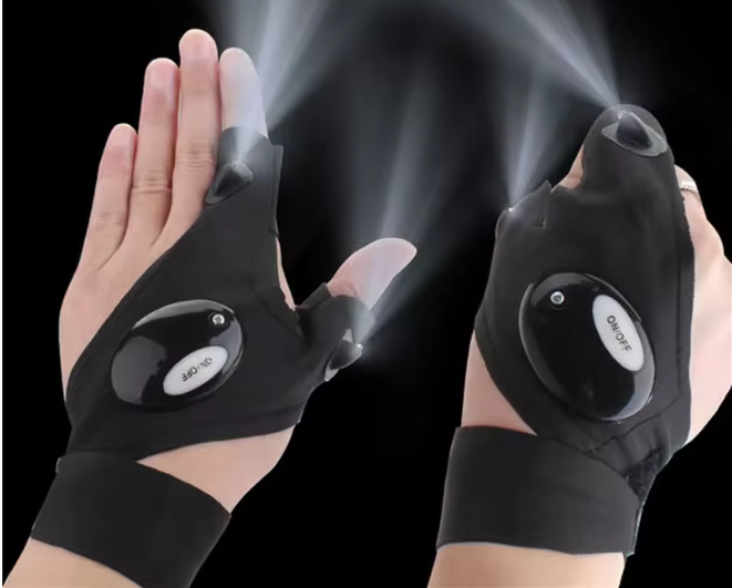 Guantes con Linterna LED "Manos Libres" - Herramienta de Precisión para Mecánica, Pesca y Reparaciones (Par)